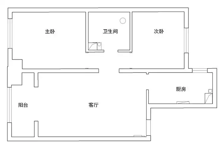简约二居户型图