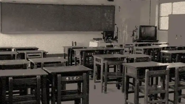 6张怀旧风格的课本教室ppt背景图片