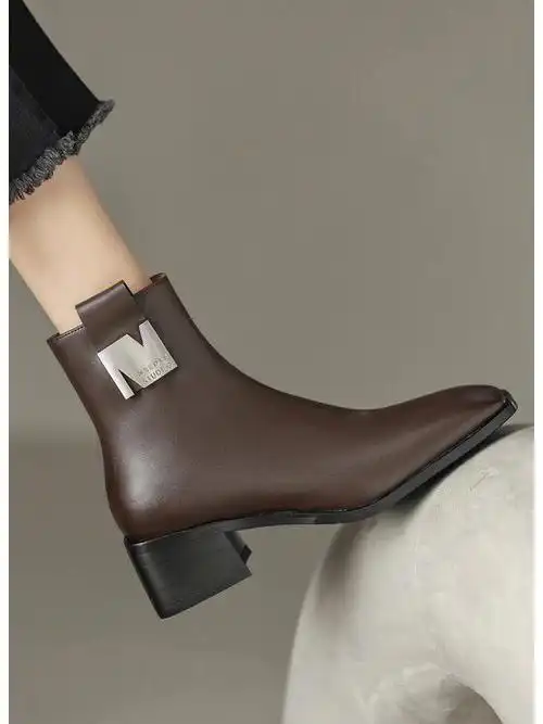 超洋气舒适又高级的粗跟短靴