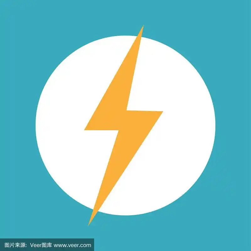 雷电标志黄色闪电能源概念图标