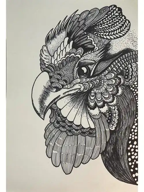 黑白装饰线描画