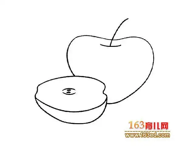 切开的苹果儿童简笔画1