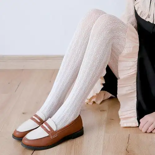 日系白色丝袜袜子少女蕾丝打底洛丽塔lolita连裤袜连裤袜