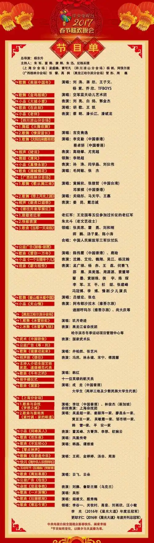 春节联欢晚会节目单(2018春节联欢晚会节目单)