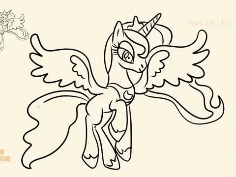 儿童绘画动画片,如何画_小马宝莉里的月亮公主