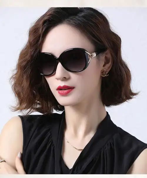 veesa 太阳镜女2021新款偏光时尚优雅墨镜可配近视女士圆脸韩版司机