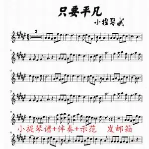 只要平凡小提琴谱2页 -张杰,张碧晨  伴奏音频 示范音频mp3流行