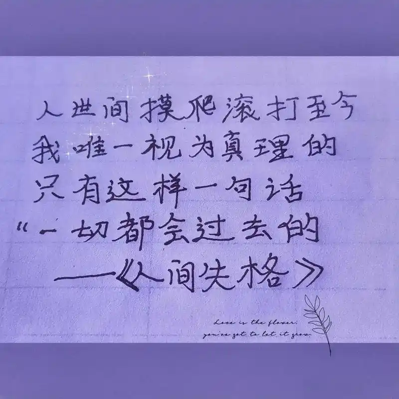 一切都会过去的,代表从今往后都会好起来抄书