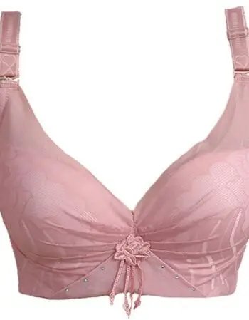 超大码200斤薄款带钢圈聚拢调整型侧收副乳文胸六排扣105e100d95c