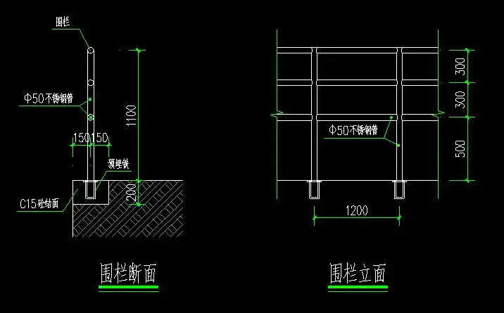 不锈钢围栏设计详图