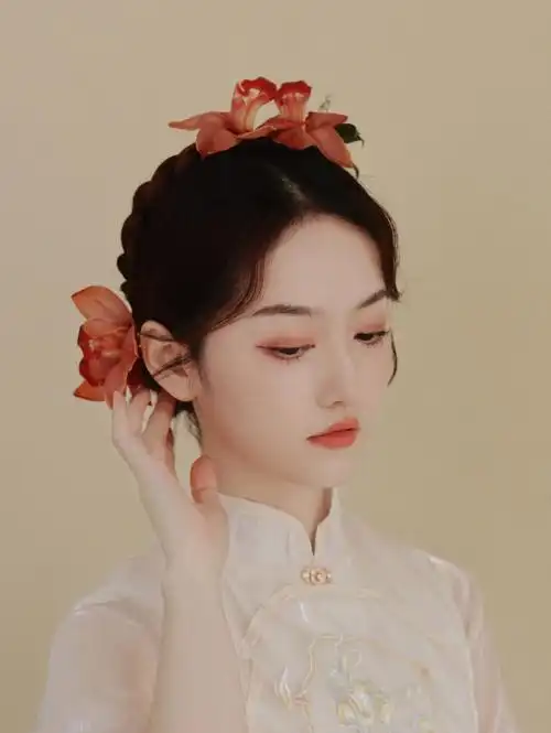 绝绝子旗袍发型