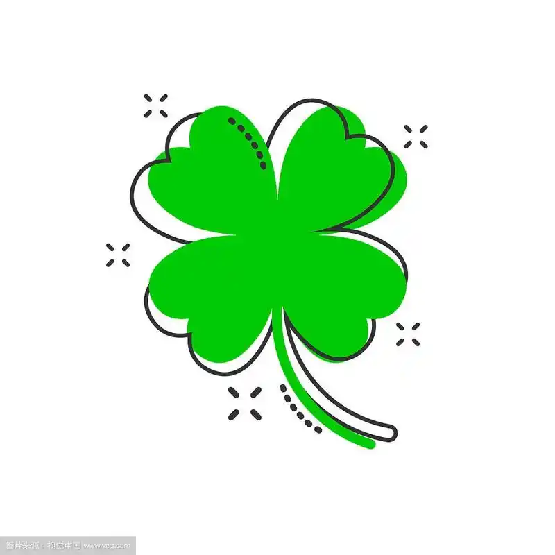 卡通四叶草图标在漫画风格