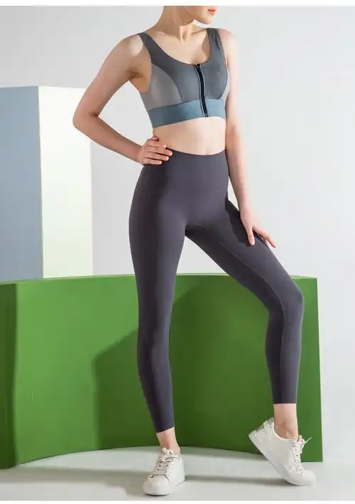 新款无尴尬线裸感高腰无缝瑜伽裤女运动紧身跑步瑜伽服提臀健身裤