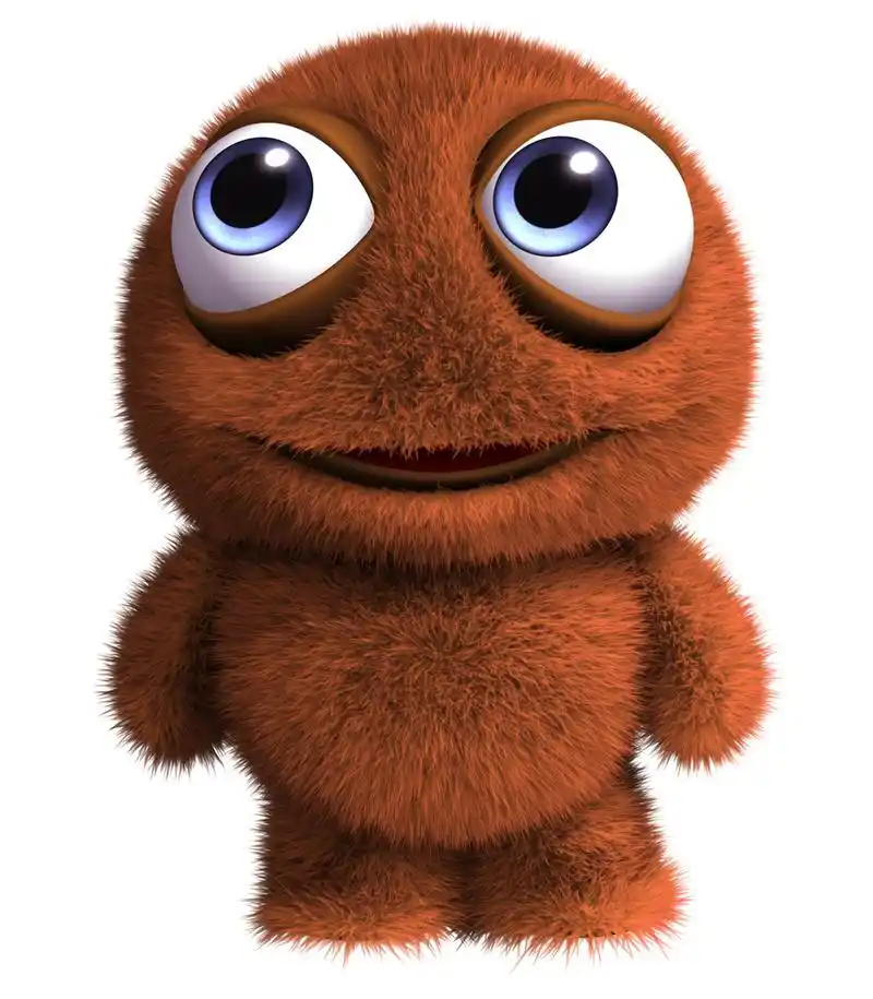 毛茸茸的怪物,3d 卡通怪物