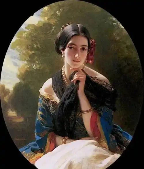 的古典主义绘画大师温特·哈尔特人物肖像油画欣赏_作品_肖像画_franz