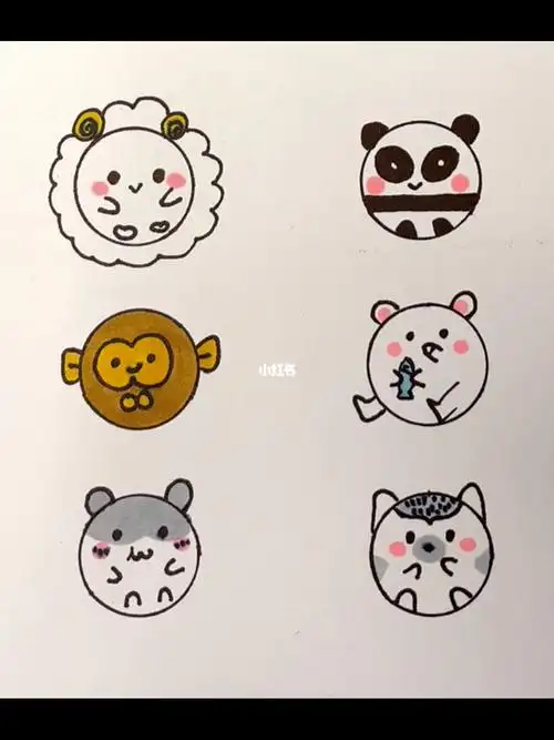六个圆画简笔画