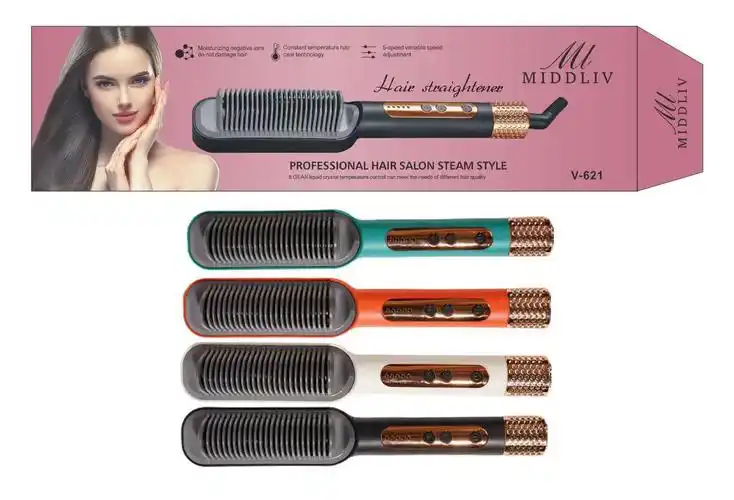 新品直发梳负离子不伤发直发卷发两用电热卷发棒直发器跨界家用