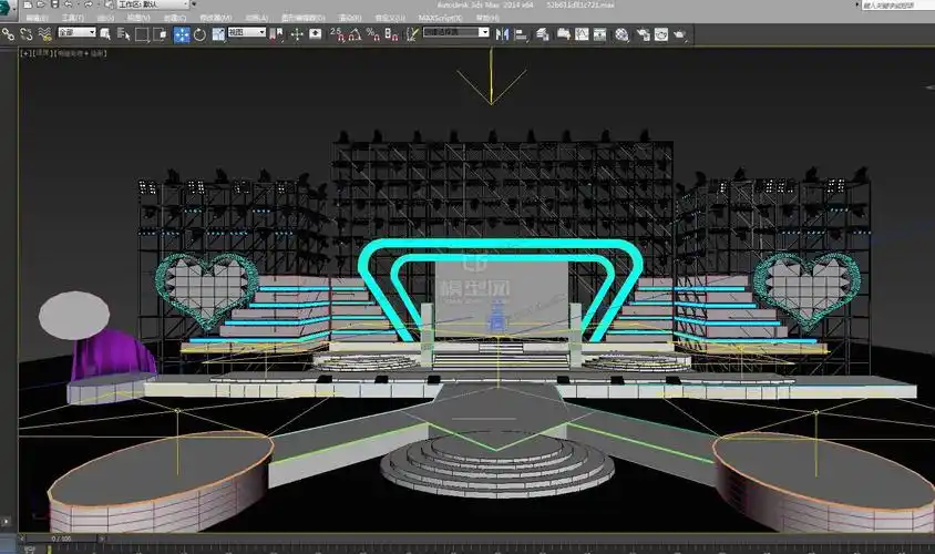 晚会舞台 3d设计模型 max 慈善 灯光 黑色 晚会 晚会舞台 舞美 舞台