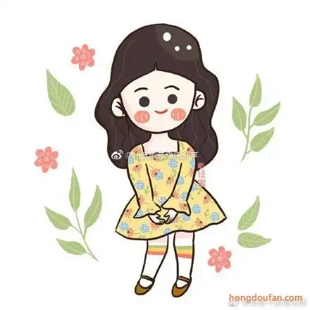 可爱的红脸带害羞的手绘小女生简笔画大全