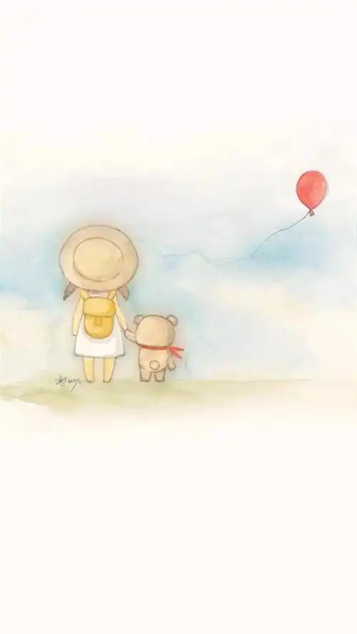 可爱的小女孩背影唯美图片高清