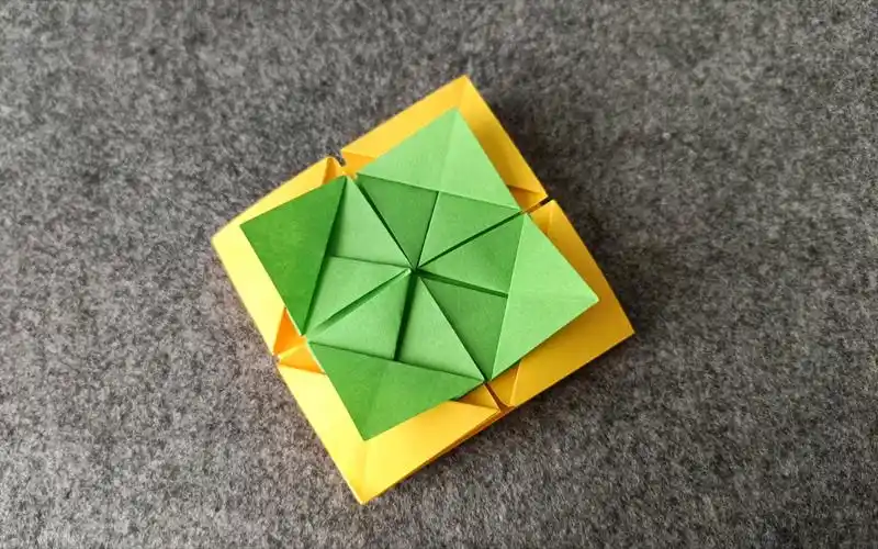 儿童趣味手工,纽扣花折纸教程