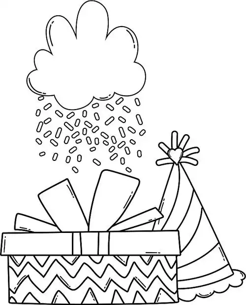 生日快乐,黑白漫画图片