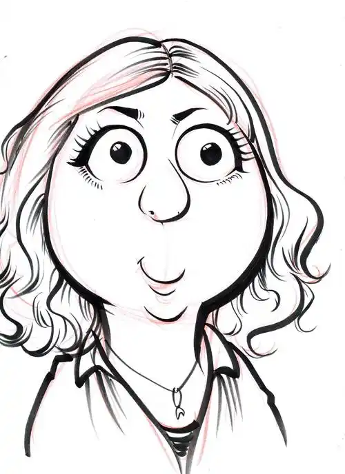 高清手绘肖像漫画似颜绘线稿_大叔_作品_时间