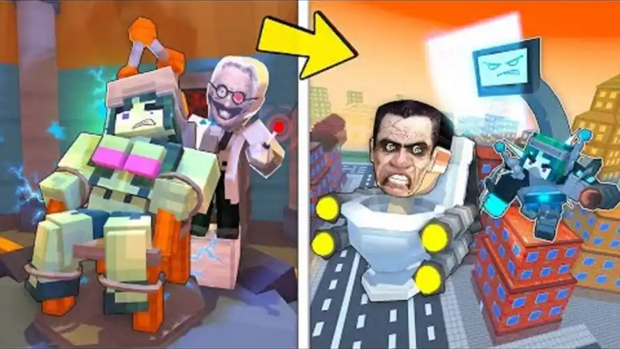 我的世界:大美被改造成战斗机器!泰坦摄影师大战马桶博士!