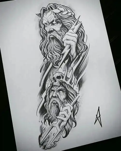 欧美雷神花臂手稿