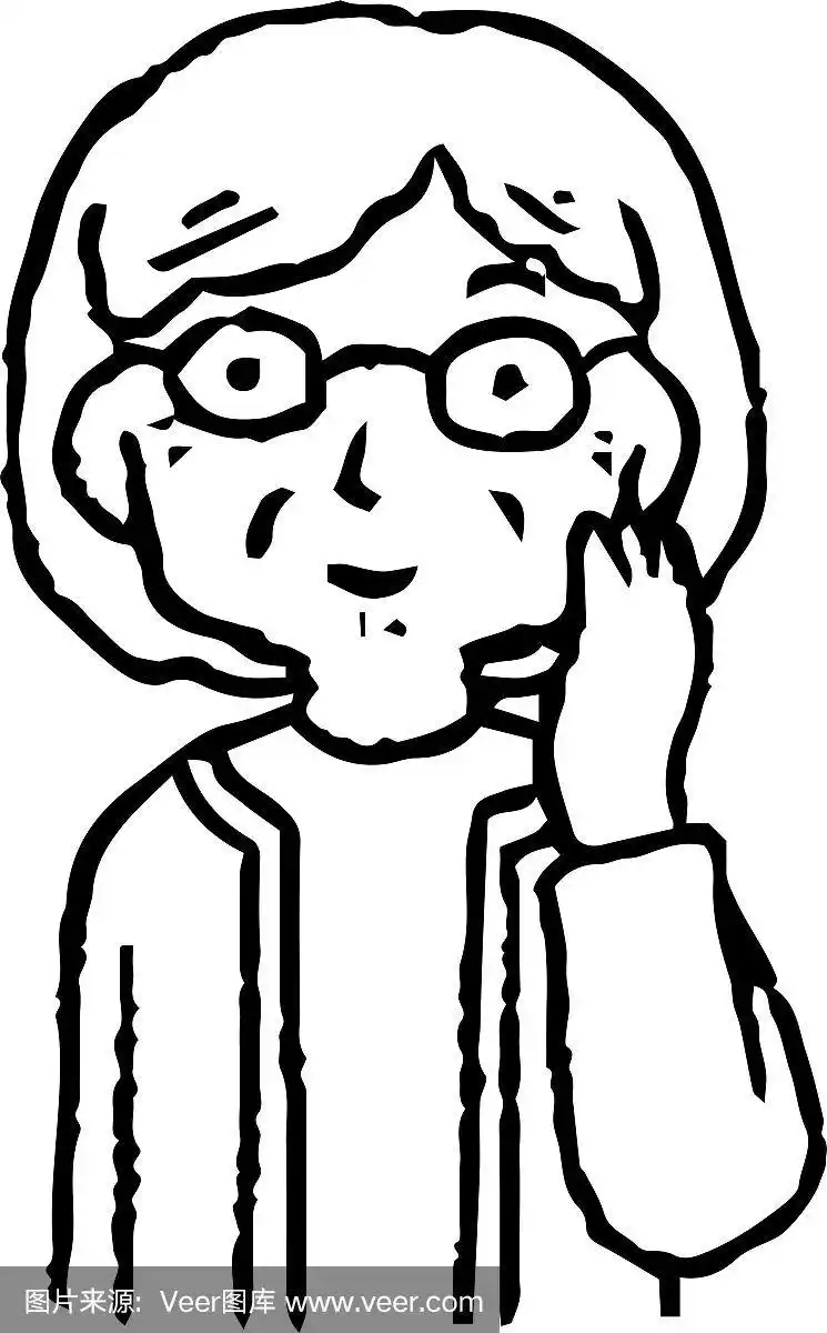 黑白插图的妇女的不同年龄