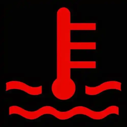 含义:此警告灯出现可能意味着两种可能:冷却液液位低或冷却液温度过高