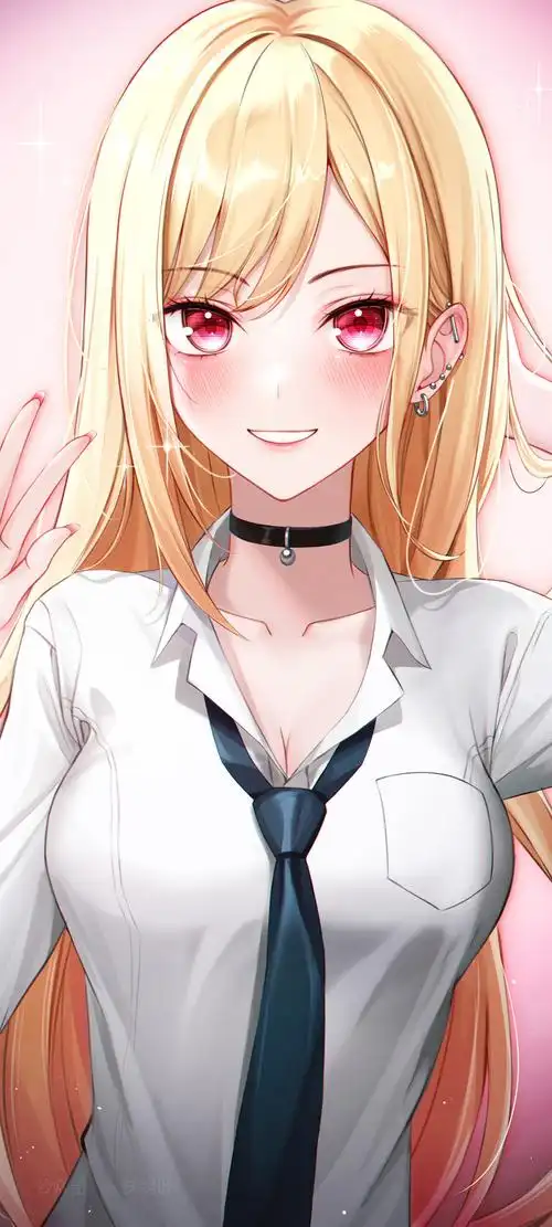 白色衬衫打领带动漫美女壁纸