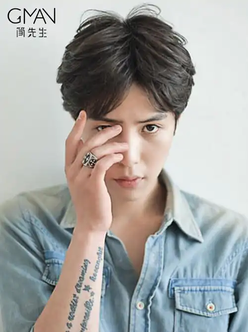 假发男中分韩版帅气