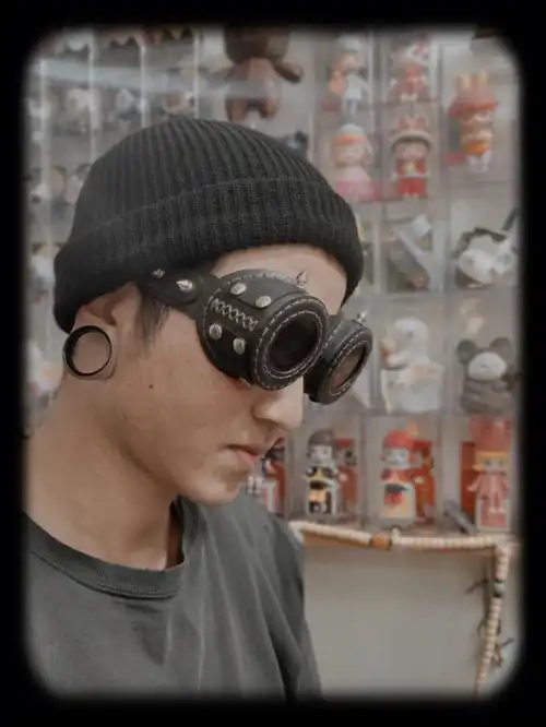 手工皮眼镜蒸汽朋克风