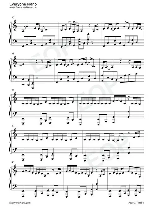 海底-完美版五线谱预览3-钢琴谱文件(五线谱,双手简谱,数字谱,midi