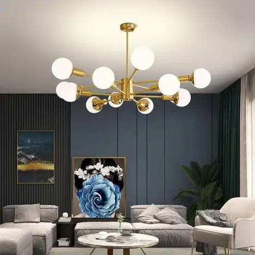 雷士照明北欧创意智能魔豆分子吊灯大气全铜客厅吊灯