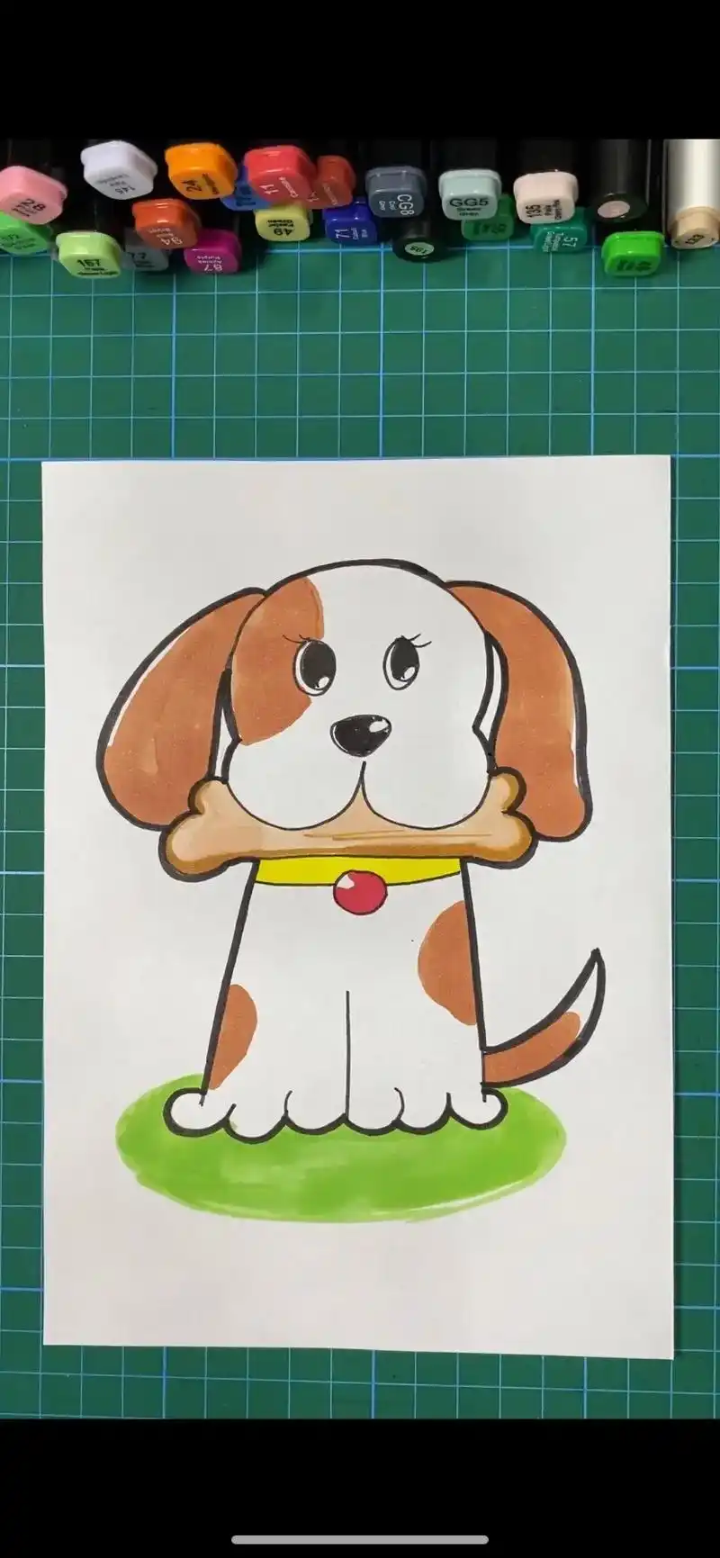 这样画小狗是不是很简单#一学就会的简笔画 #一起学画画 #跟 - 抖音