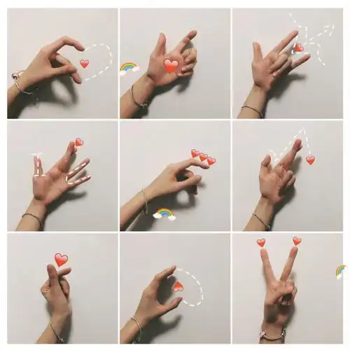 宝宝们ins风的手势们啦 其实也不用漂酿的指甲油了嘛 准备好一只手 一