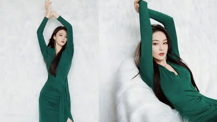 张馨予穿绿色v领开衩裙 身材妙曼-娱乐视频-搜狐视频