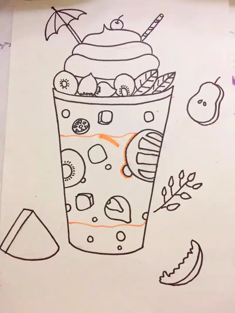 儿童简笔画《夏日饮料—冰激凌》#画画 #冰淇淋怎么画 #少 - 抖音