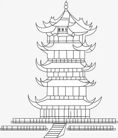 简笔画 一些建筑物简笔画中国古代寺庙建筑简笔画图片古代城楼简笔画