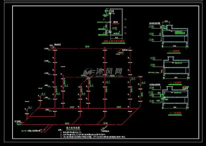 广东某市场给排水消防设计图- cad建筑图纸 - 沐风网