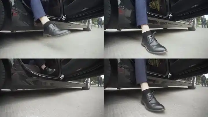 下车脚步特写