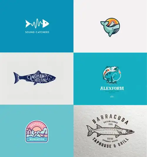 分享一组鱼主题元素logo设计灵感参考,建议997315,请勿抄袭商用