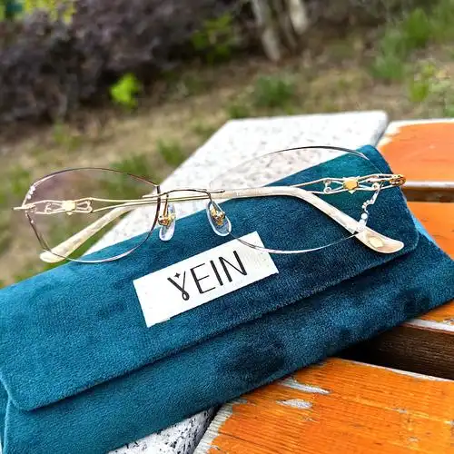 yein魅影韩式无框眼镜幻影h2633钻石无边边框定制成品光学镜