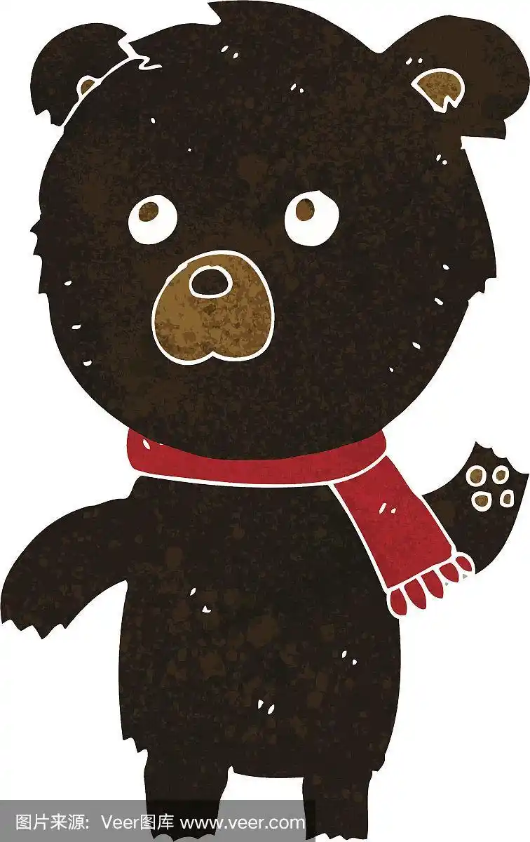 卡通可爱黑熊