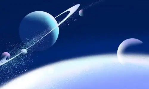 宇宙星球星云蓝色太空插画