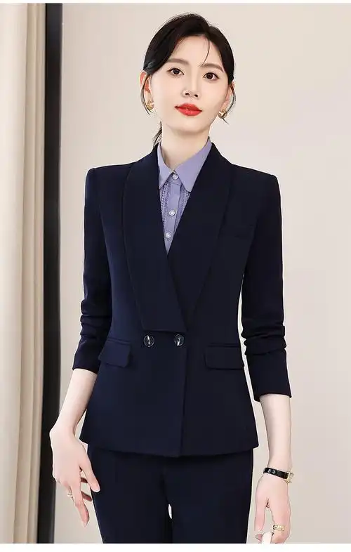 时尚韩版高端灰色西装外套女秋装职业工作服通勤正装西服套装纯色