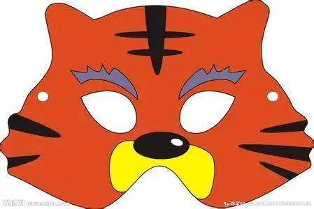 老虎面具的简笔画