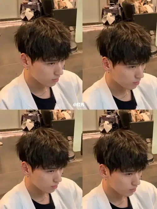 男士钢夹烫蓬松增发量/#男生发型  #钢夹烫  |||适合发量少发质软的